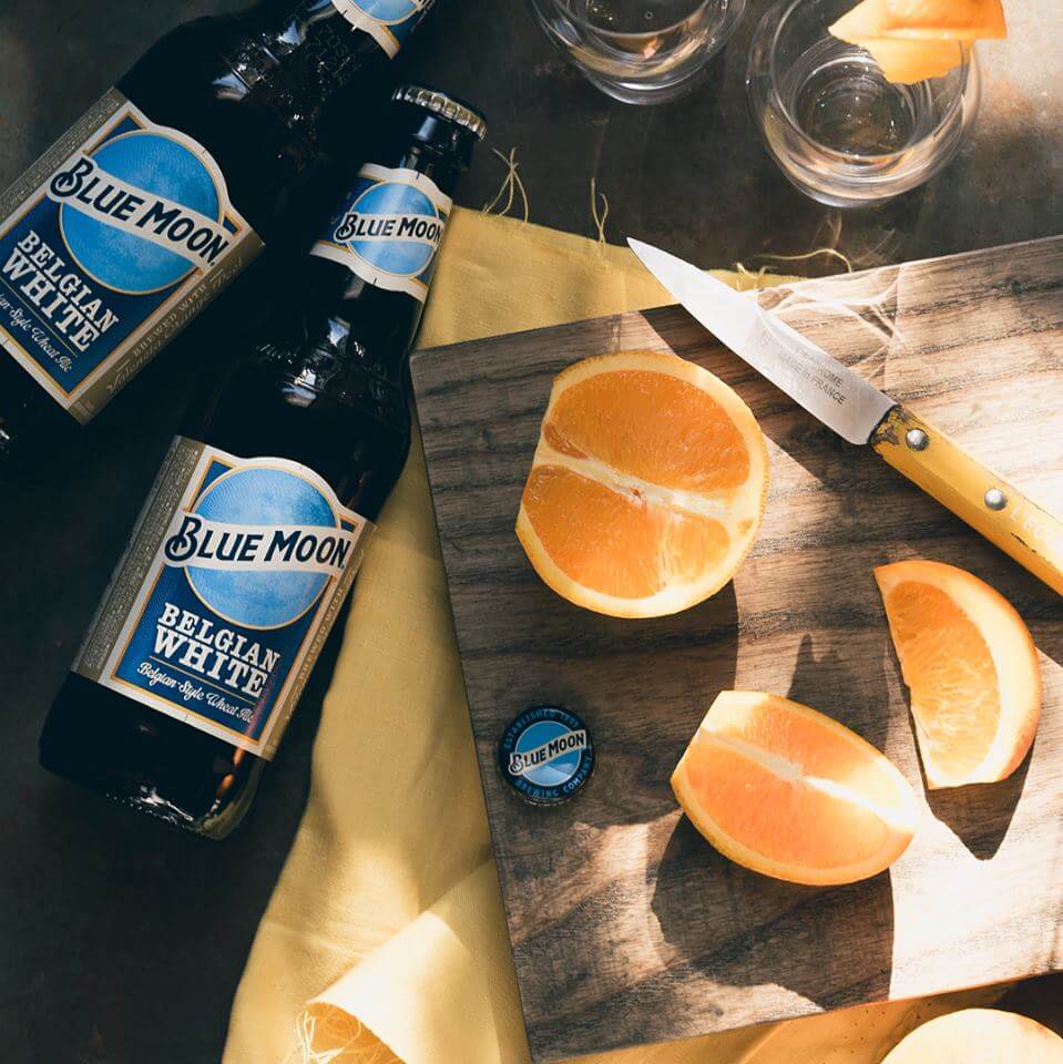 Blue Moon Belgian White with orange slices