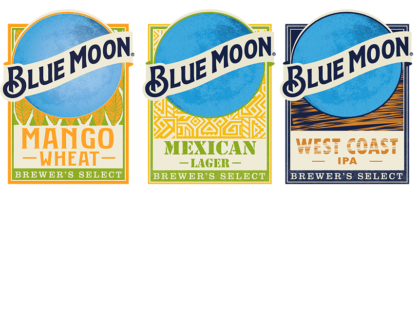 Blue Moon Beer labels