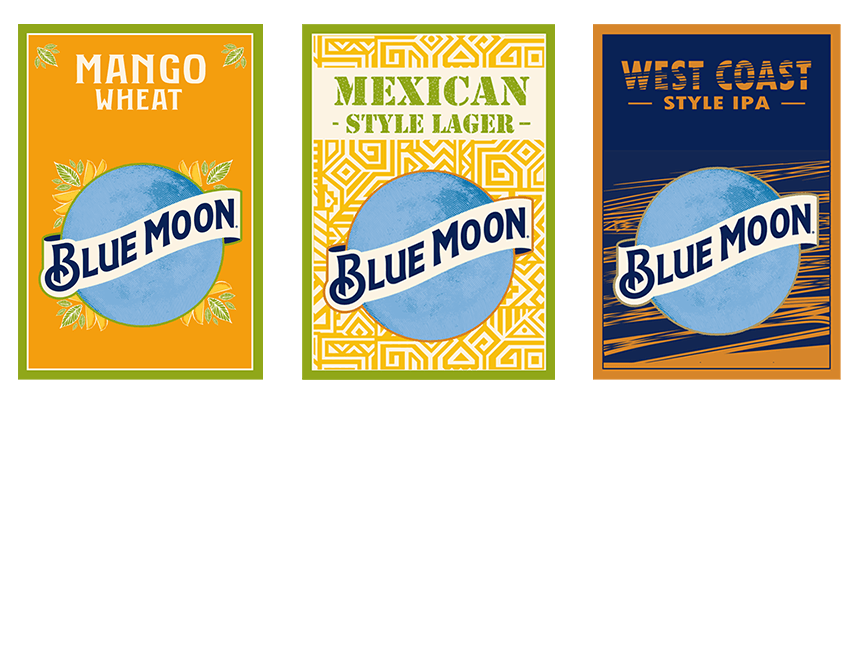 Blue Moon beers labels